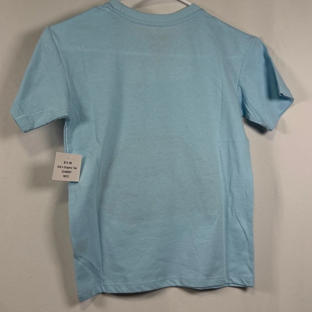 Youth Peanuts Snoopy Blue Graphic T-Shirt with Rainbow Design NWT